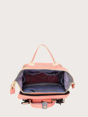 Rucsac Multifunctional 3-in-1 pentru Bebelusi cu Pat Pliabil si Saltea, Roz Deschis – Impermeabil, Spatios, 39x30x18 cm