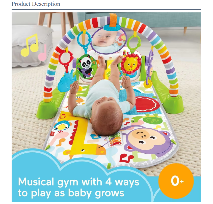 Saltea de activitati pentru bebelusi, AT PERFORMANCE®, centru de activitati , covoras de joaca interactiv cu 5 jucarii senzoriale0t