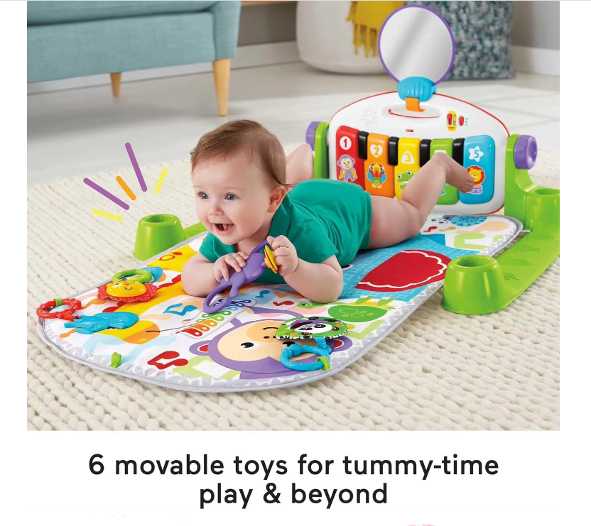 Saltea de activitati pentru bebelusi, AT PERFORMANCE®, centru de activitati , covoras de joaca interactiv cu 5 jucarii senzoriale0t
