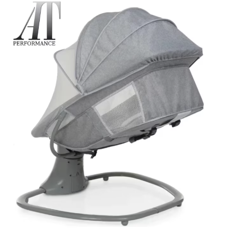 Leagan copii At Performance, Balansoar copii 3 in 1, Electric, cu Plasa Tantari, Perna Detasabila, Jucarii, USB, Bluetooth, Telecomanda, 0-3 ani