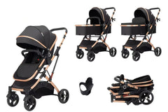 Carucior, 2 in 1 KIDOO® – Carucior Pliabil cu Fata Inversa pentru Bebelusi cu Diverse Moduri, Carucior Reglabil si Culisant