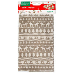 Accesorii craft - Craciun, 45x50cm, textil, maro, Craft with Fun, Print Fabric, 412797