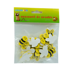 Accesorii creatie - albina, sticker gumat, set 32 buc, Colorarte