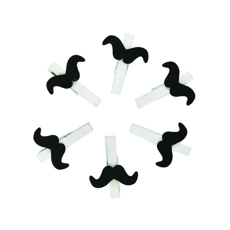 Accesorii creatie - lemn - carlig alb mustati, 4.5cm, set 6 buc, Colorarte