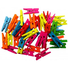 Accesorii creatie - lemn - carlig, colorat, 2.5cm, set 40 buc, Colorarte