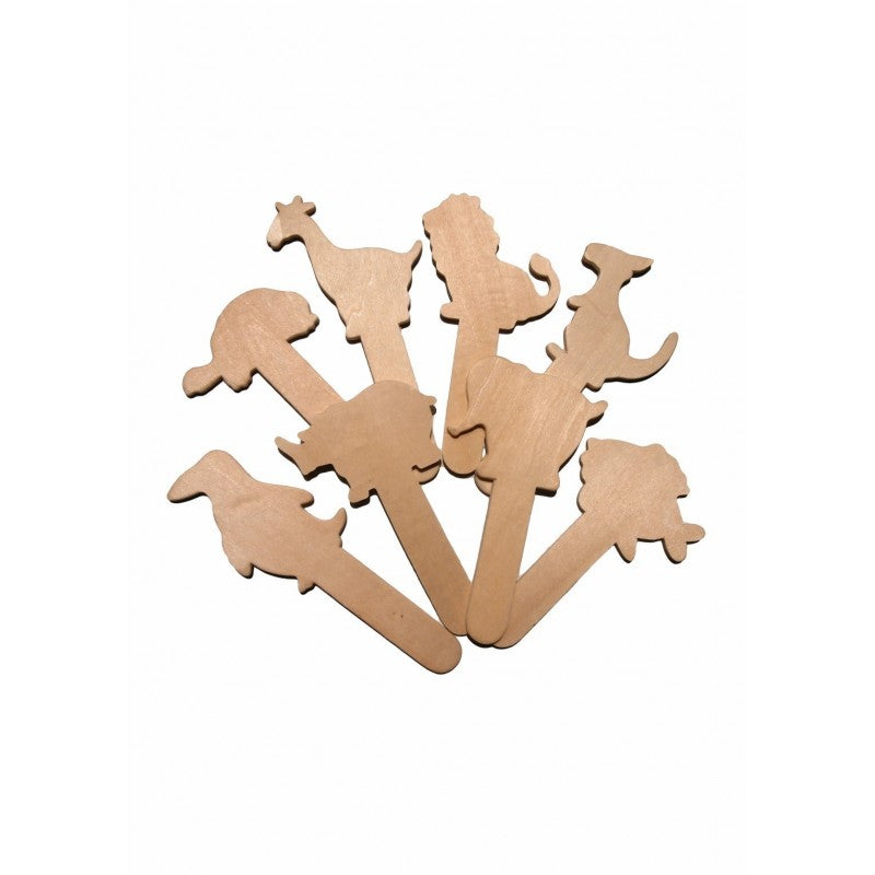 Accesorii creatie - lemn - mixt animal salbatic, set 8 buc, Colorarte