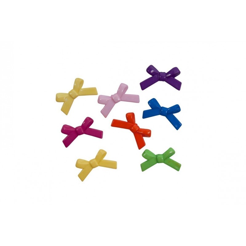 Accesorii creatie - fundita plastic, diverse culori, 30mm, set 10 buc, Colorarte