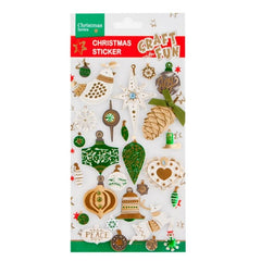 Abtibilduri - diverse modele 3D, set 26 buc, Craft with Fun, Christmas Sticker Peace, 438587