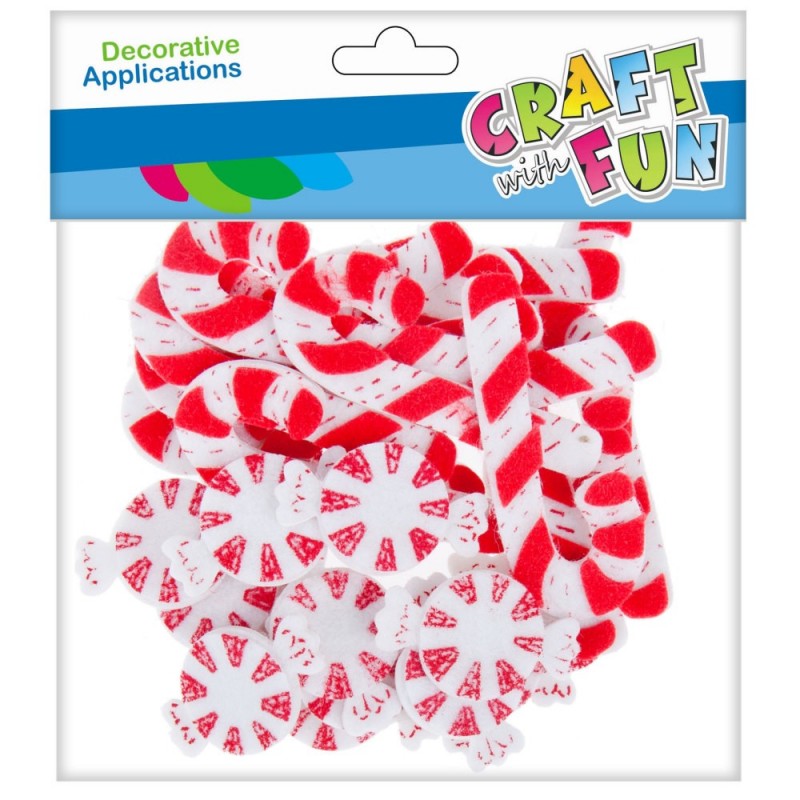 Accesorii craft - bomboane, acadele, fetru, set 28 buc, Craft with Fun, Decorative Applications, 463708