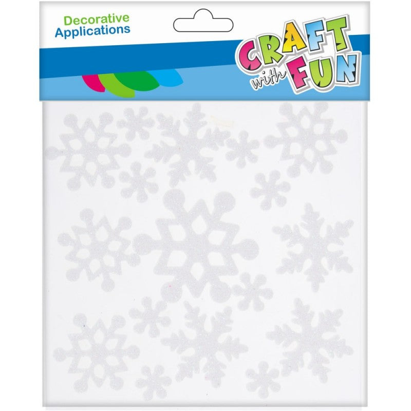 Accesorii craft - fulg de nea, buretat, set 34 buc, Craft with Fun, Decorative Applications, 463712