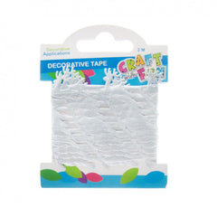 Banda decorativa - reni, 2.5cm x 2m, plastic, argintiu, Craft with Fun, Decorative Tape, 463488