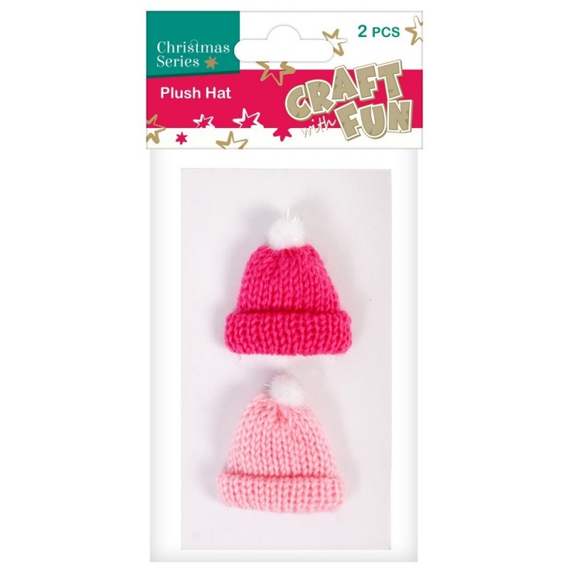 Accesorii craft - caciulite, textil, diverse culori, set 2 buc, Craft with Fun, 384021