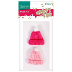 Accesorii craft - caciulite, textil, diverse culori, set 2 buc, Craft with Fun, 384021