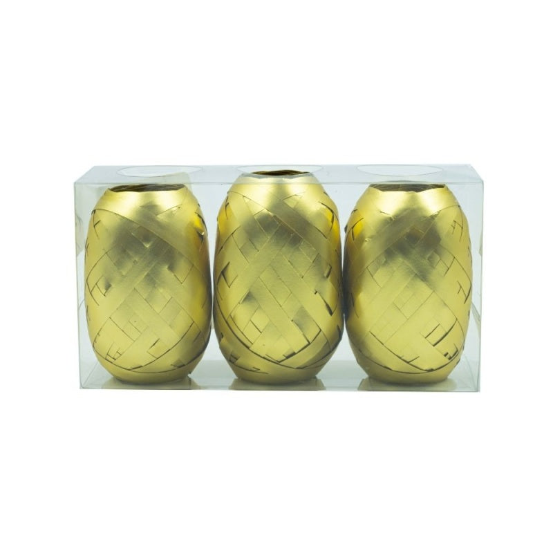 Accesorii creatie - ghem rafie, auriu lucios, 5mm x 10m, set 3 buc, Colorarte