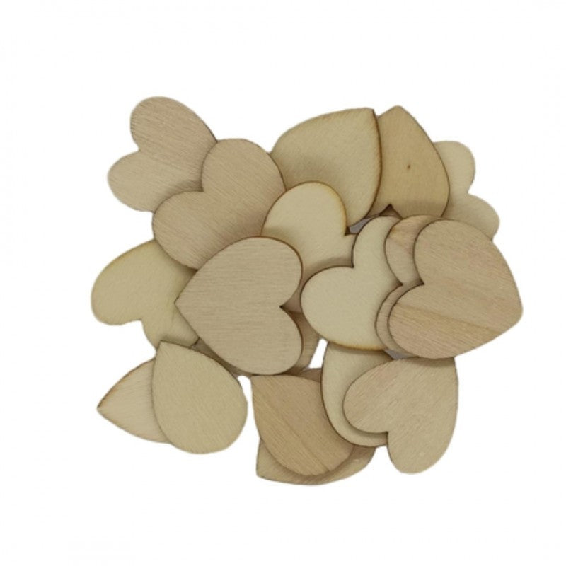 Accesorii creatie - lemn - inima + lacrima, set 20 buc, Colorarte