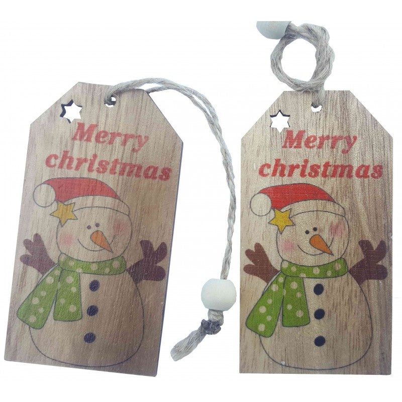 Accesorii creatie - lemn cu sfoara - Om de zapada, set 2 buc, Colorarte