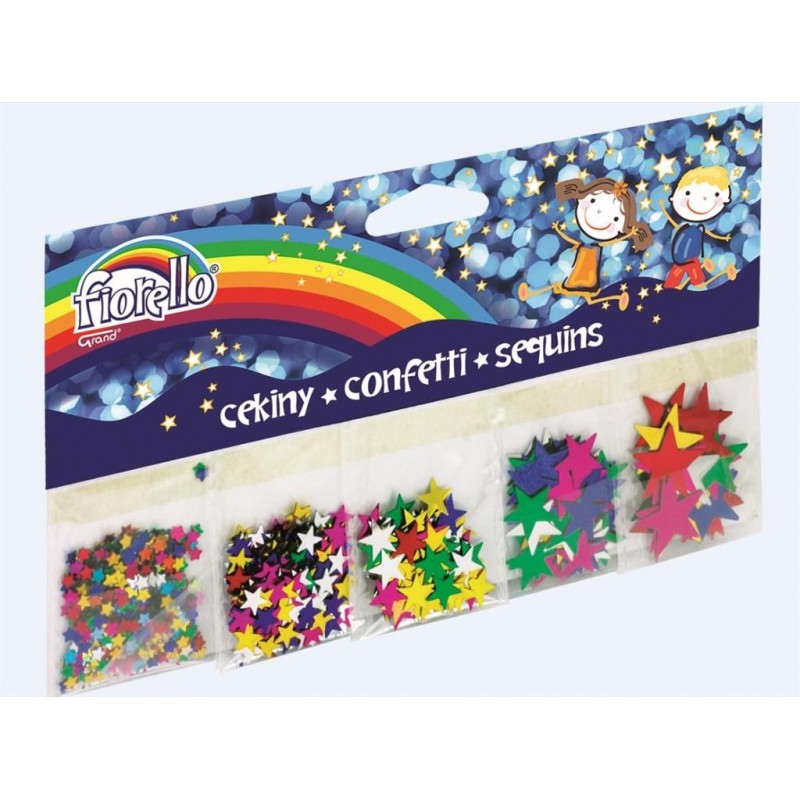 Accesorii creatie - confetti, stele, 5 dimensiuni x 2g, 10g, Fiorello, GR-K251 / 170-2243