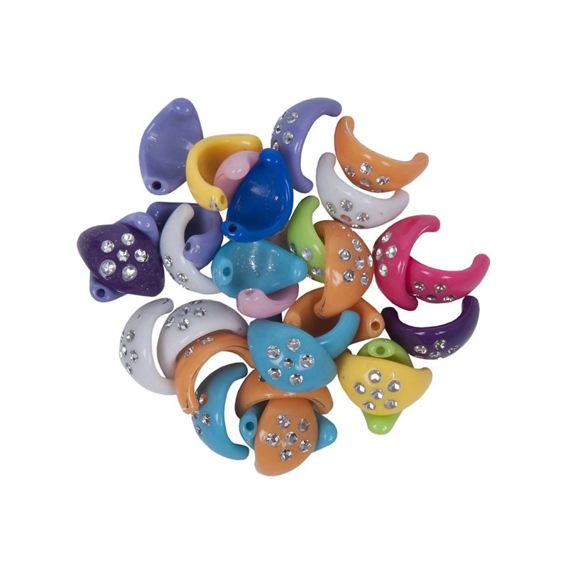 Accesorii creatie - cercelusi plastic, diverse culori, 15mm, set 40 buc, Colorarte