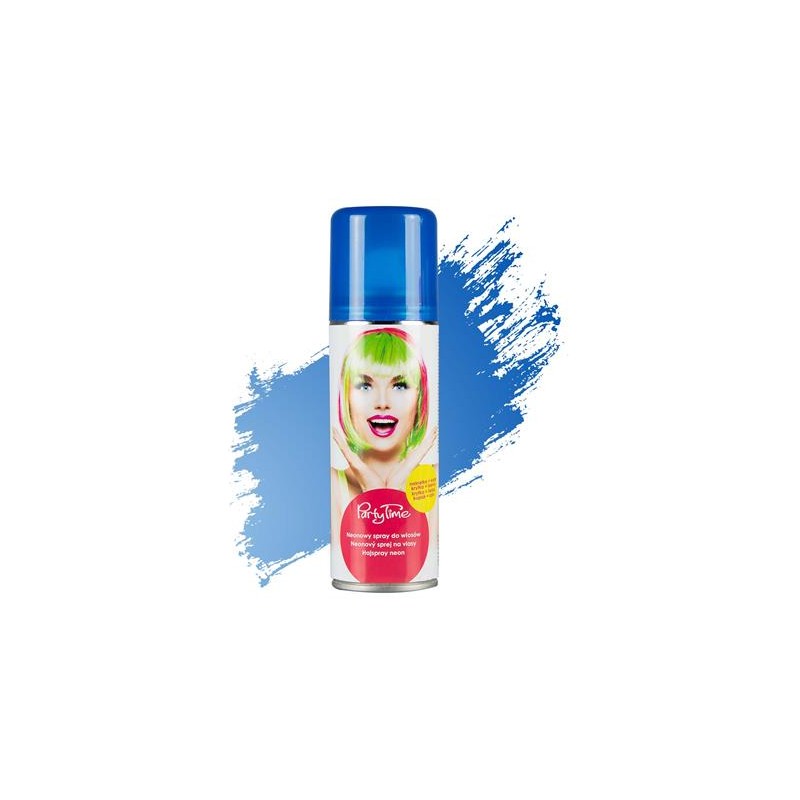 Spray colorant pentru par PartyTime Halloween, albastru neon, temporar