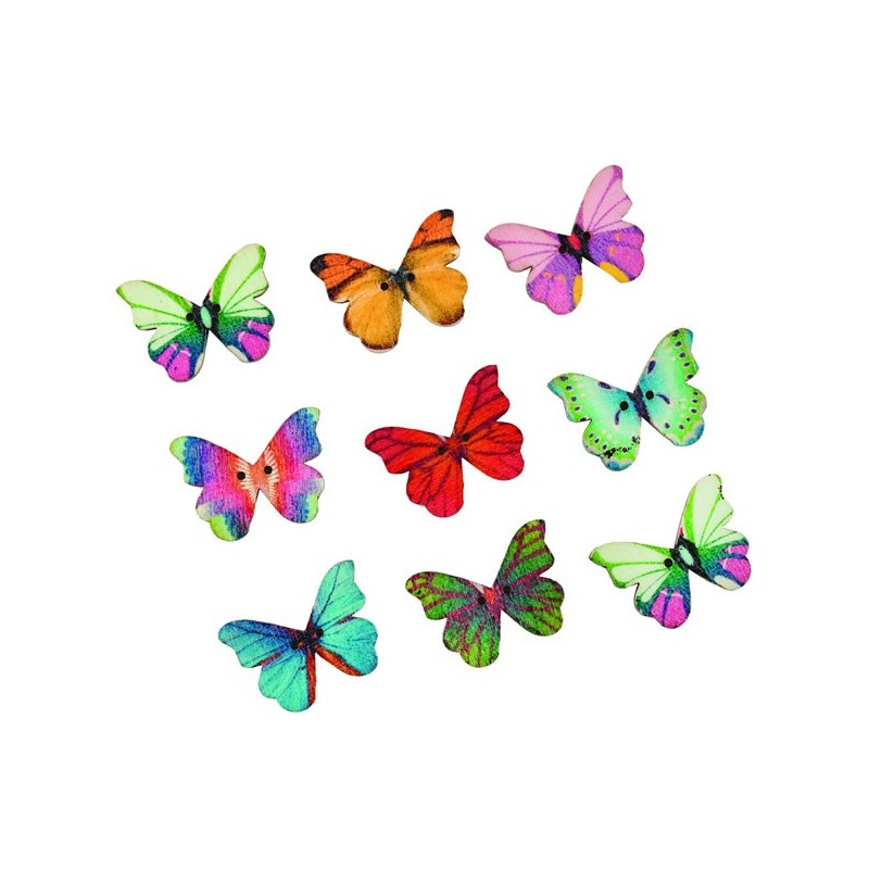 Accesorii creatie - lemn - fluturi povesti, set 10-12 buc, Colorarte