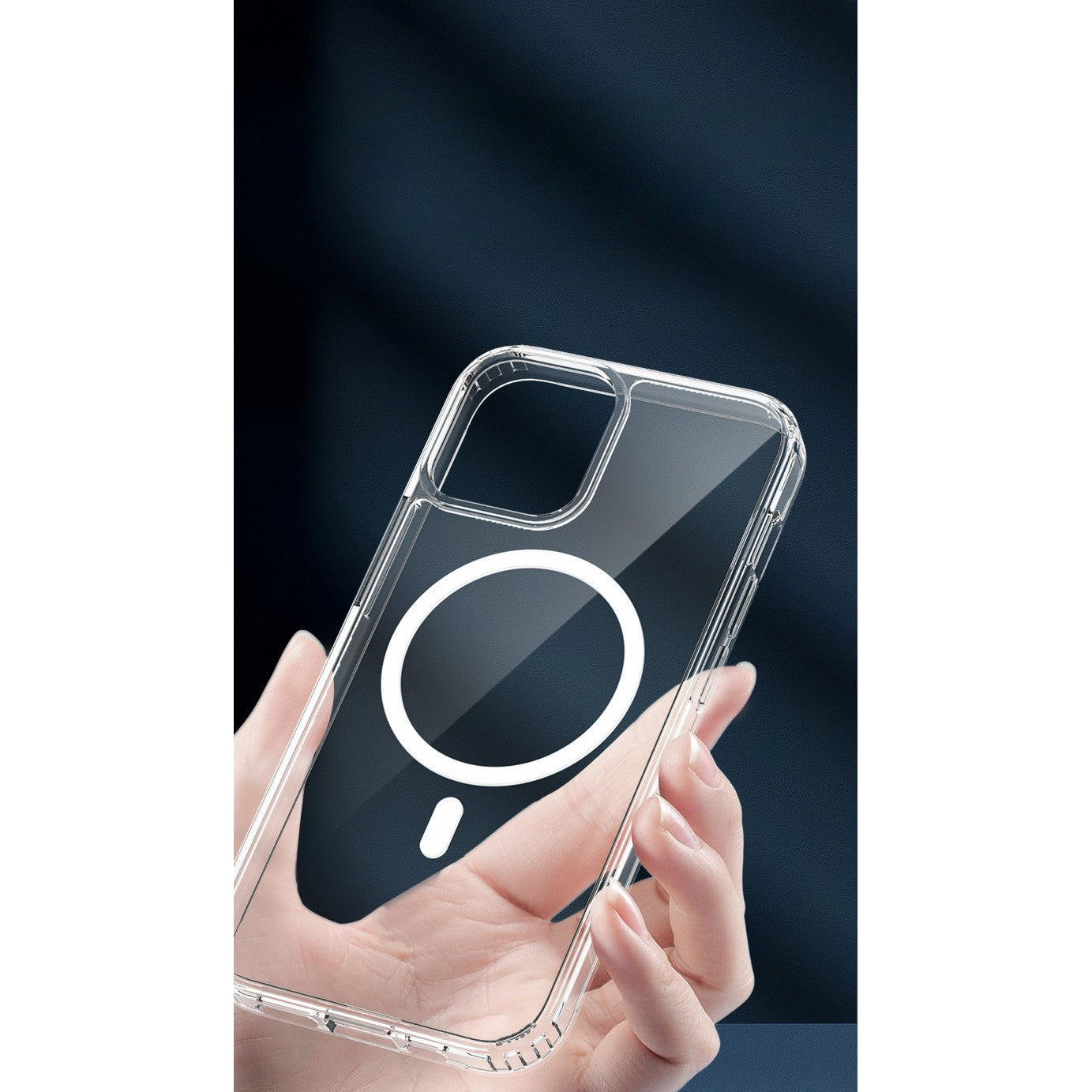 Husa protectie Kaveny pentru iPhone 13 Mag Safe, 2 in 1 incarcare si magnet, Silicone, Transparenta