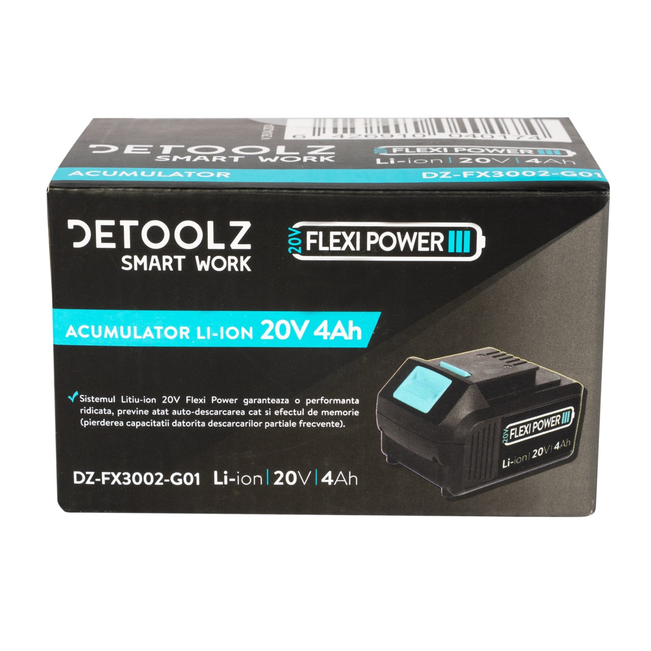 Acumulator Li-Ion, Detoolz, 20V, 4Ah
