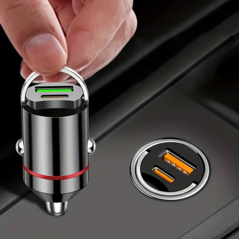 Incarcator Auto 2 in 1, Kadeny, Port USB Fast Charge QC3.0 si Type C, PD 30W, Negru