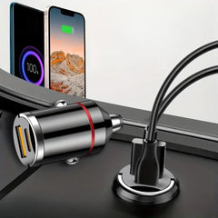 Incarcator Auto 2 in 1, Kadeny, Port USB Fast Charge QC3.0 si Type C, PD 30W, Negru