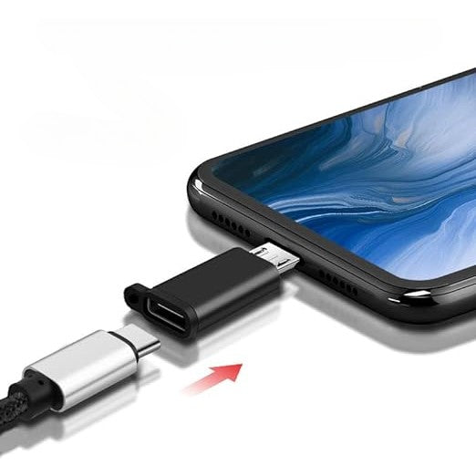 Adaptor USB-C la Micro USB, Kadeny, cu Snur pentru Prindere la Chei, 2.7x1.1x0.6cm, Negru