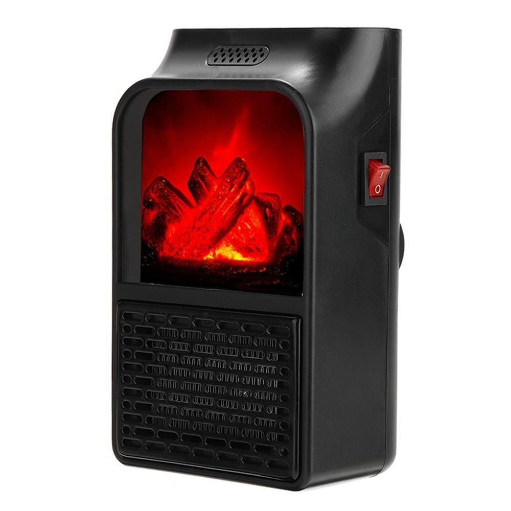 Mini Aeroterma Puternica Portabila Kaveny, Putere 1000W, Mini radiator electric cu Display LCD, efect de semineu si flacara, cu telecomanda