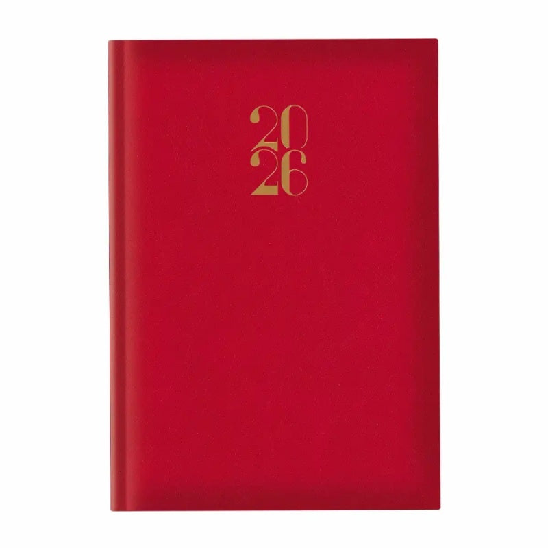 Agenda A4 datata 2026 Artilux EJ-1101, 128 pagini ivory, coperta buretata rosie