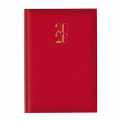 Agenda A4 datata 2026 Artilux EJ-1101, 128 pagini ivory, coperta buretata rosie