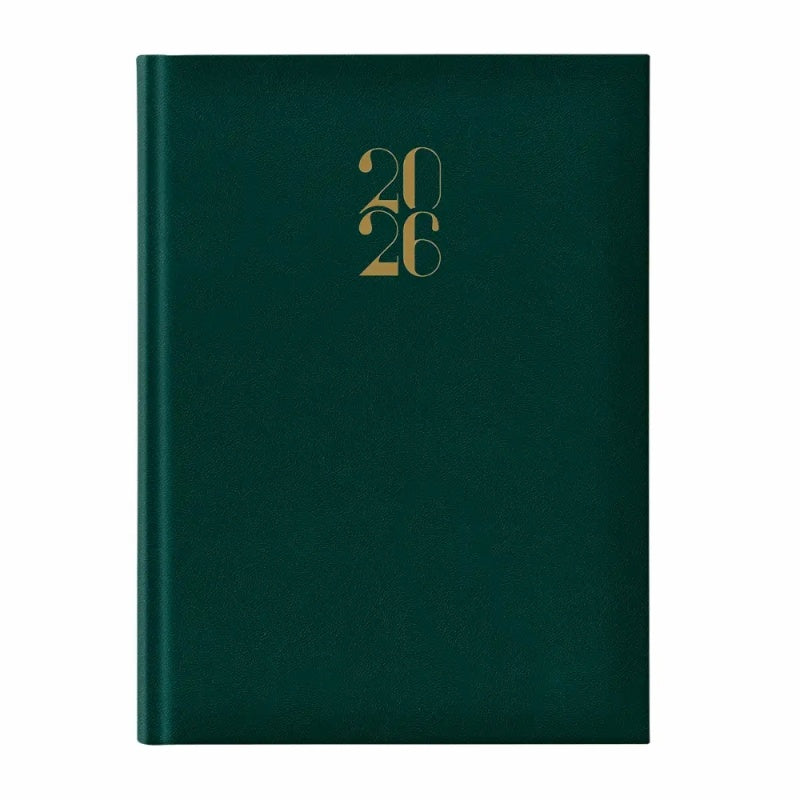 Agenda A5 datata 2026 Artilux EJ-1113, 336 pagini ivory, coperta buretata verde