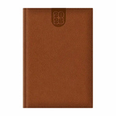 Agenda A5 datata 2026 Dakota EJ-1416, 336 pagini ivory, coperta buretata maro inchis, cu margini aurii