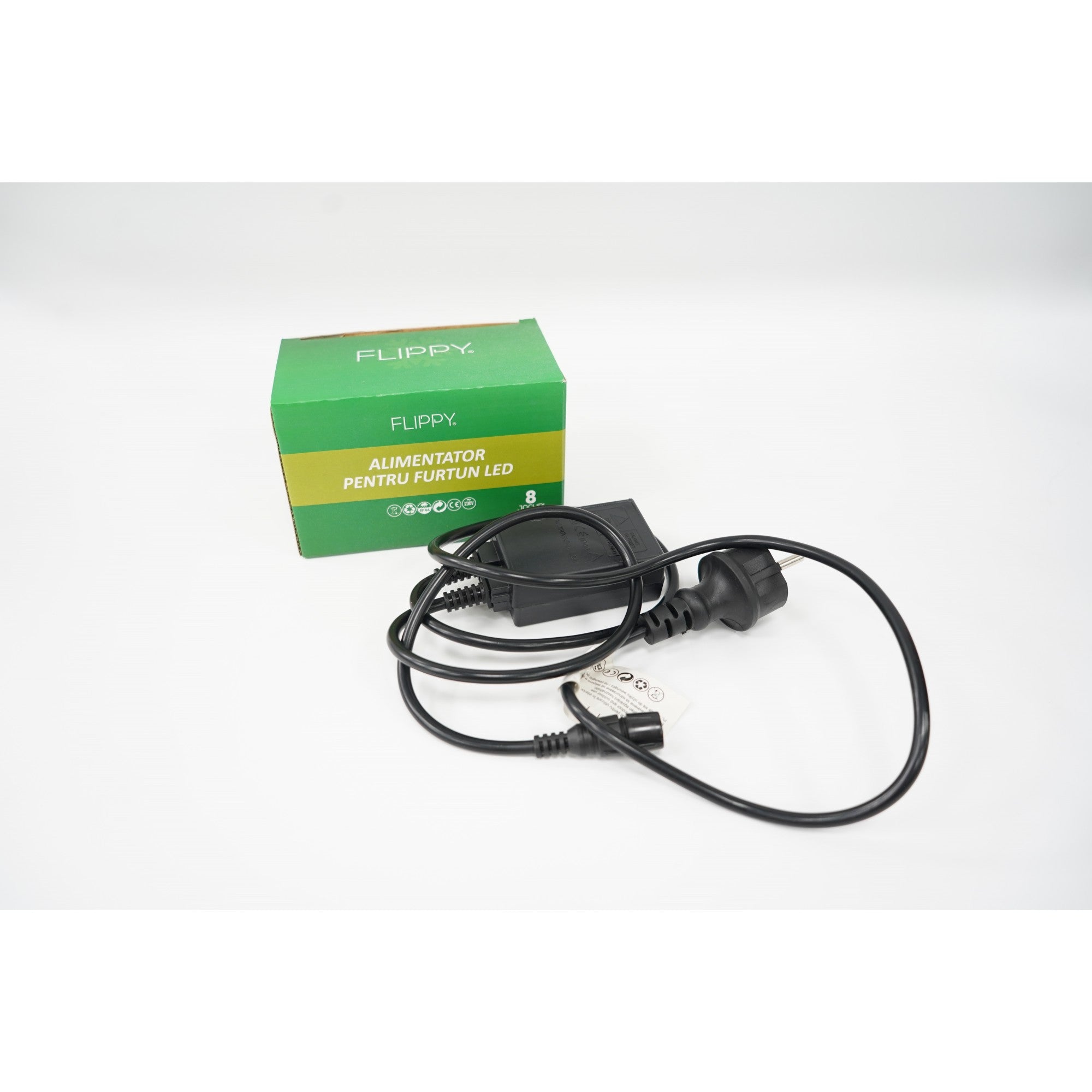 Alimentator furtun luminos, rezista pana la 50 m, Kaveny, 8 jocuri de lumini, fir negru