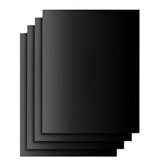 Set 4 Folii Antiaderente din Teflon, Kadeny, Multifunctionale, Rezistente la Apa si Temperaturi Ridicate, pentru Gratar, Cuptor, BBQ Grill, 40x33 cm, Negru
