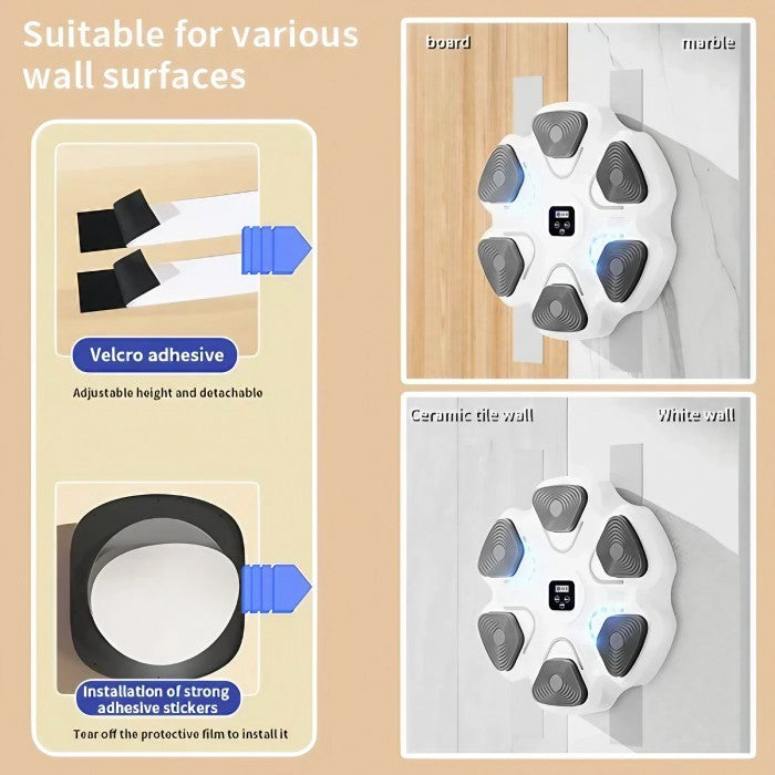 Aparat Box Cu Muzica, Montabil pe Perete, Kadeny, Alb, Difuzor, Bluetooth, Iluminare LED, 38 x 27 x 32 cm, Manusi Incluse