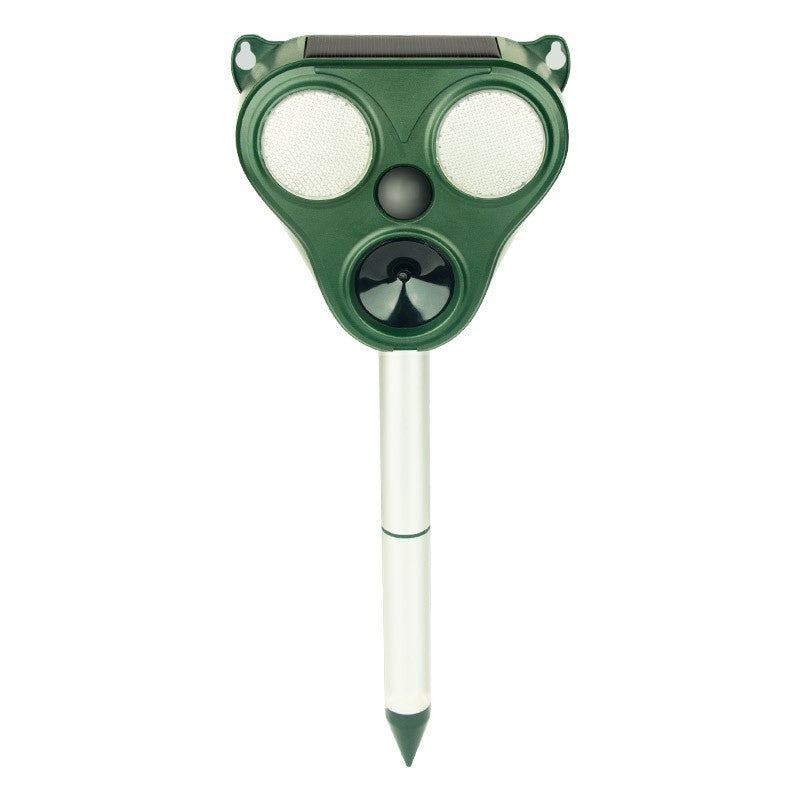 Aparat Solar LED cu Ultrasunete, Kadeny, Repelent pentru Animale Mari si Mici, Lumina Rosie si Alba, Anti Rozatoare, Anti Insecte, Frecventa 13.5KHZ-65 KHZ, Senzor PIR, 13 x 14.7 x 24.5 cm, Verde