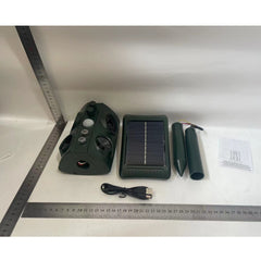 Aparat Solar LED cu Ultrasunete, Kadeny, Repelent pentru Animale Mari si Mici, Lumina Rosie si Alba, Anti Rozatoare, Anti Insecte, Frecventa 13.5KHZ-45.5KHZ, Senzor PIR, 15.5 x 15.4 x 26.2 cm, Verde