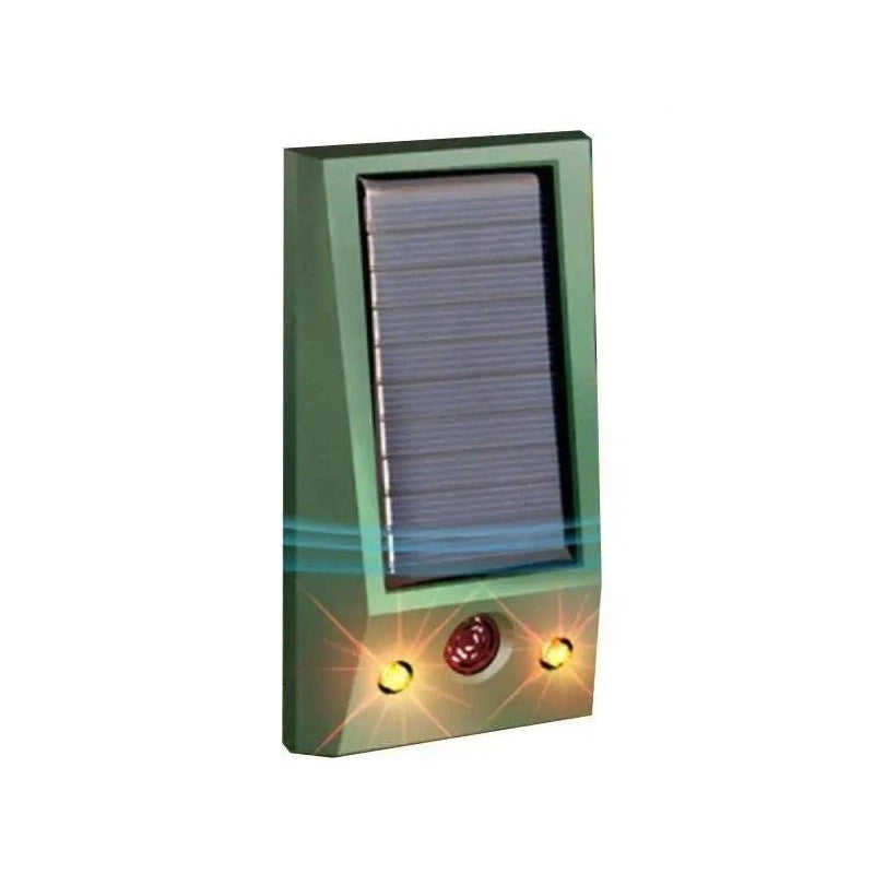 Aparat Solar LED cu Ultrasunete, Kadeny, Repelent pentru Animale Mari si Mici, Lumina Rosie si Alba, Anti Rozatoare, Anti Insecte, Frecventa 9-36.5KHZ, 12 X 6.5 cm, Verde