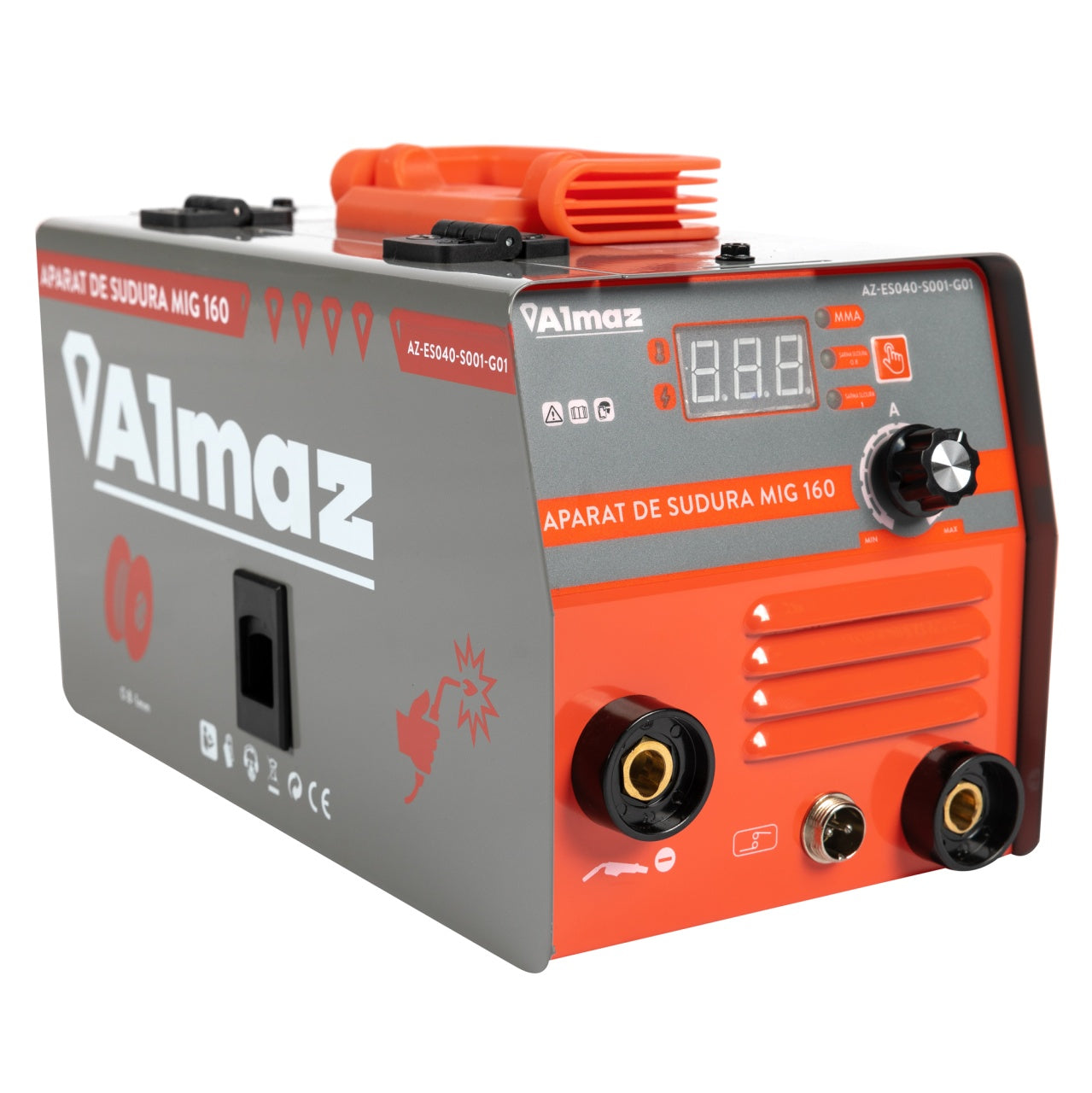 Aparat sudura Almaz, MMA+FCAW(doar sudura sarma flux), intensitate maxima 160A, afisaj digital