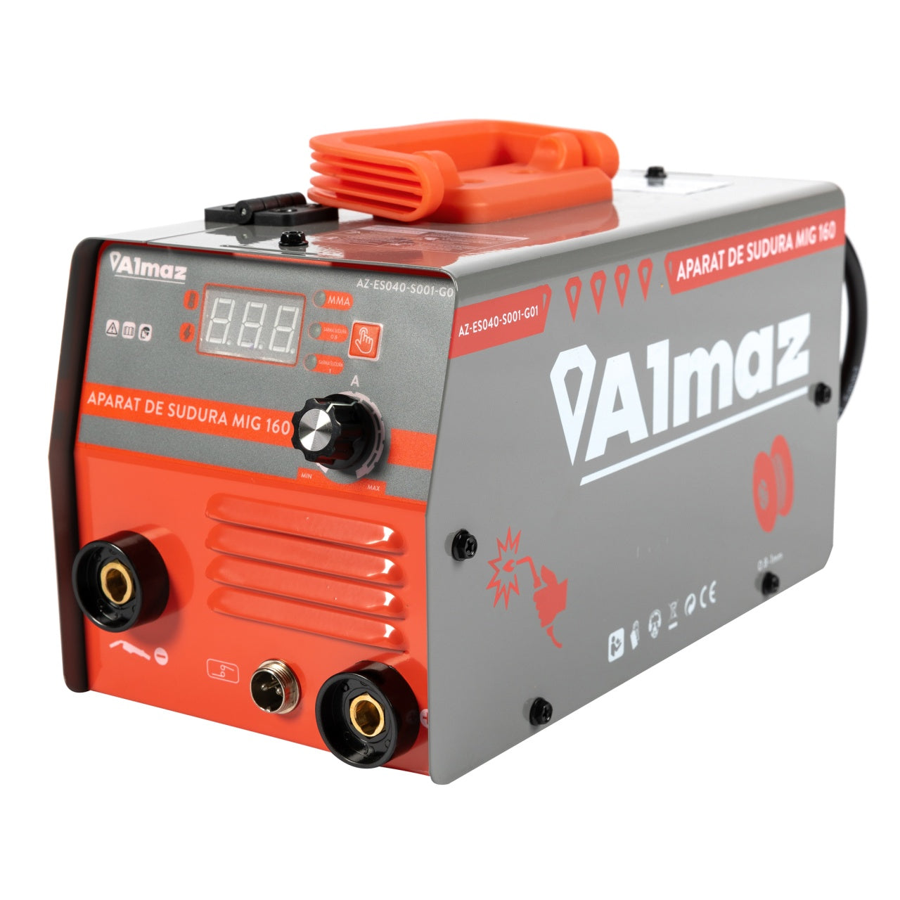 Aparat sudura Almaz, MMA+FCAW(doar sudura sarma flux), intensitate maxima 160A, afisaj digital