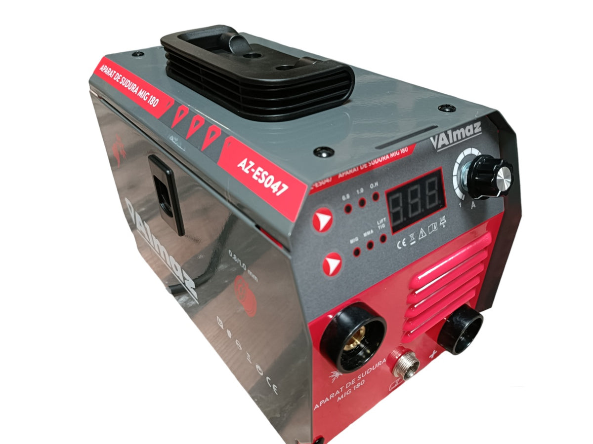 Aparat sudura Almaz, MMA+LiftTIG+FCAW(doar sudura sarma flux), intensitate maxima 180A, afisaj digital