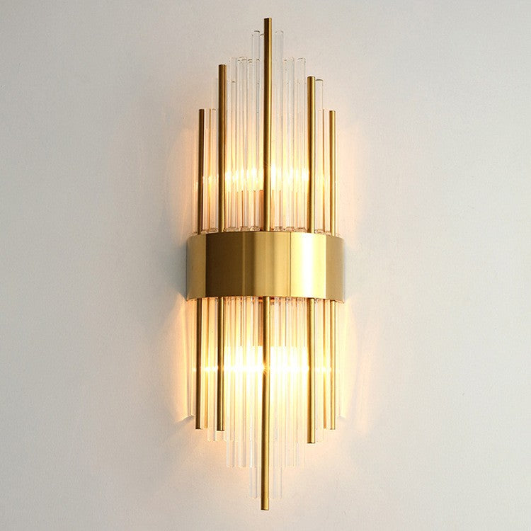 Aplica de Perete, Kadeny, pentru Interior, din Otel Inoxidabil si Sticla, 40 x 16 cm, LED, Auriu