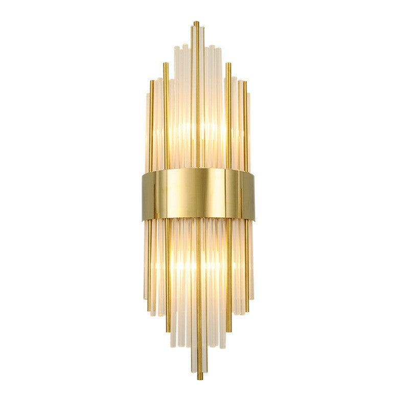 Aplica de Perete, Kadeny, pentru Interior, din Otel Inoxidabil si Sticla, 40 x 16 cm, LED, Auriu