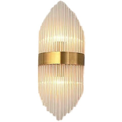Aplica de Perete, Kadeny, pentru Interior, din Otel Inoxidabil si Sticla, LED, Auriu, 45x18 cm