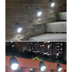 Aplica solara LED pentru perete Kaveny, in forma ovala, 10 LED-uri, lumina puternica, IP65, 12 x 7.5 cm, 1.2 V, 300 mAh, autonomie 8-10 ore, alb rece