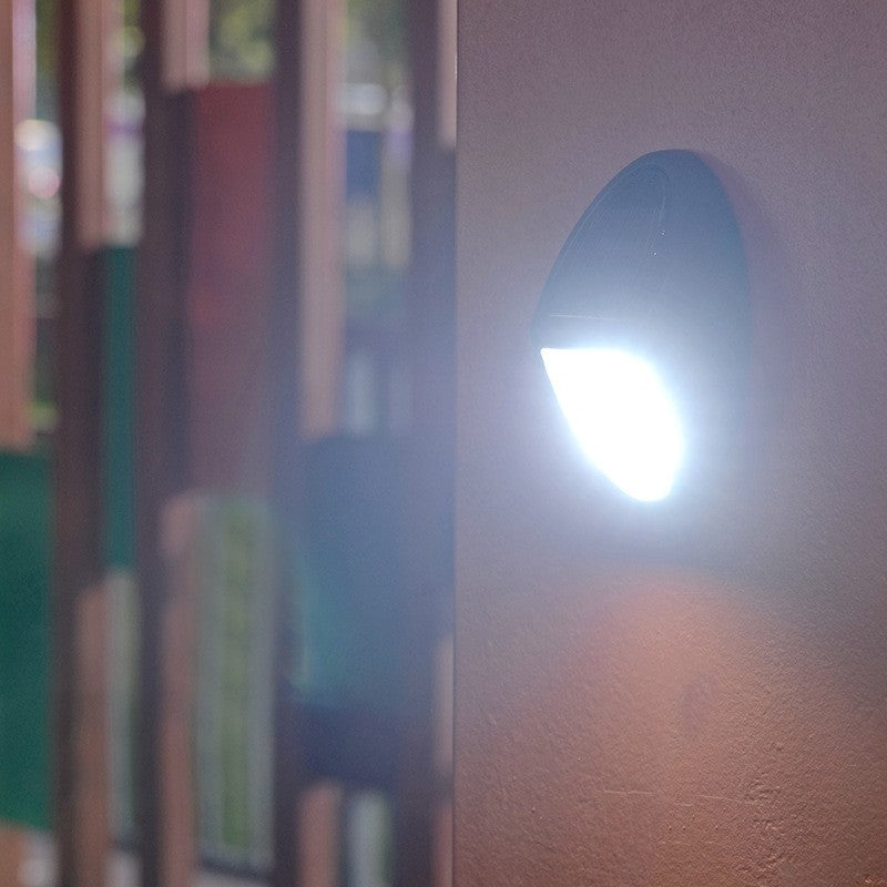 Aplica solara LED pentru perete Kaveny, in forma ovala, 10 LED-uri, lumina puternica, IP65, 12 x 7.5 cm, 1.2 V, 300 mAh, autonomie 8-10 ore, alb rece