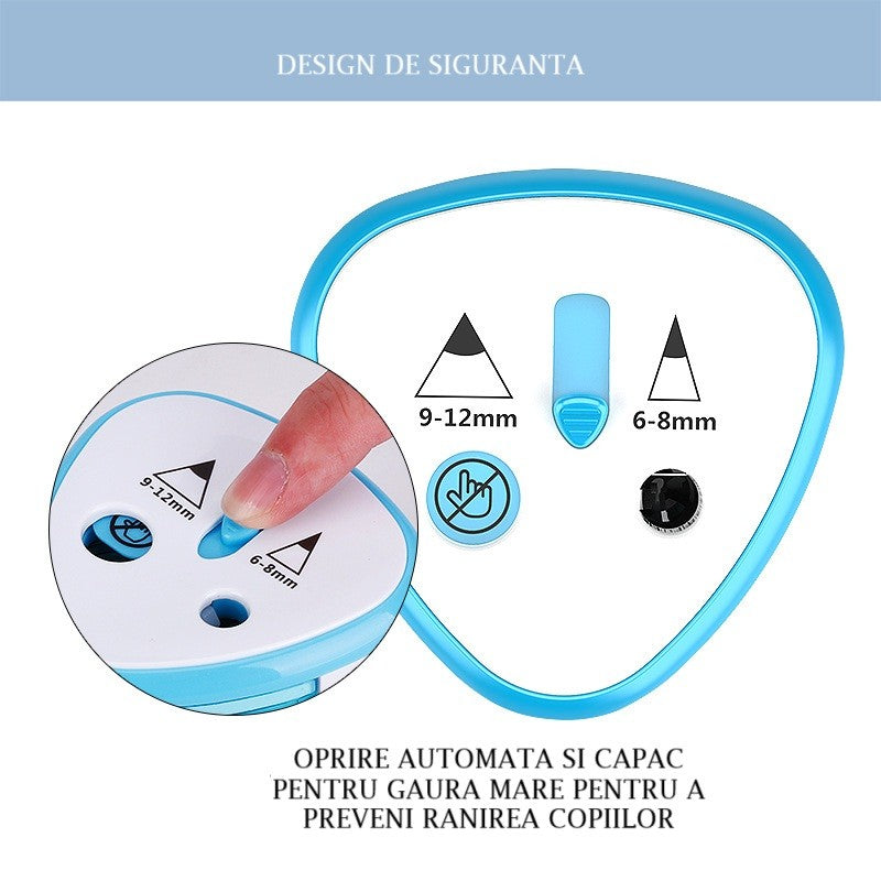 Ascutitoare Electrica cu 2 Gauri, Kaveny, Gri, Baterii 4 x AA (neincluse), 7.5 x 7.5 x 7.5 cm, Albastru