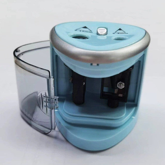 Ascutitoare Electrica cu 2 Gauri, Kaveny, Gri, Baterii 4 x AA (neincluse), 7.5 x 7.5 x 7.5 cm, Albastru